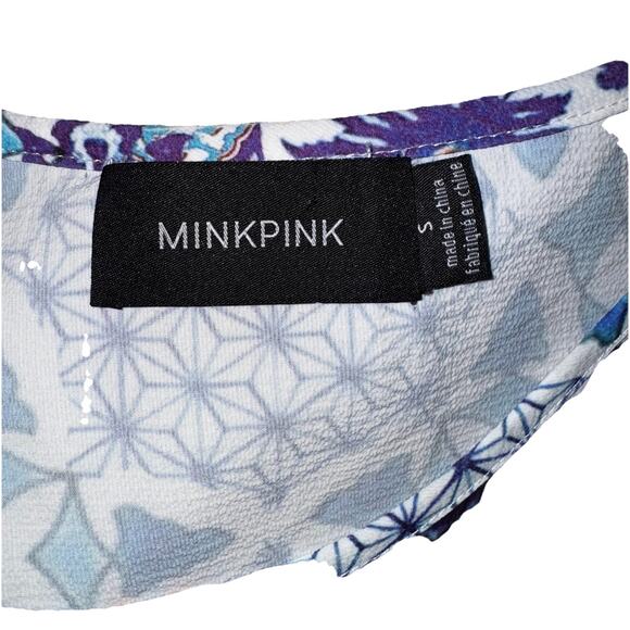 Minkpink Small Shift Dress Geometric Mandala Prism Short Sleeve Colorful Trippy - Picture 4 of 7